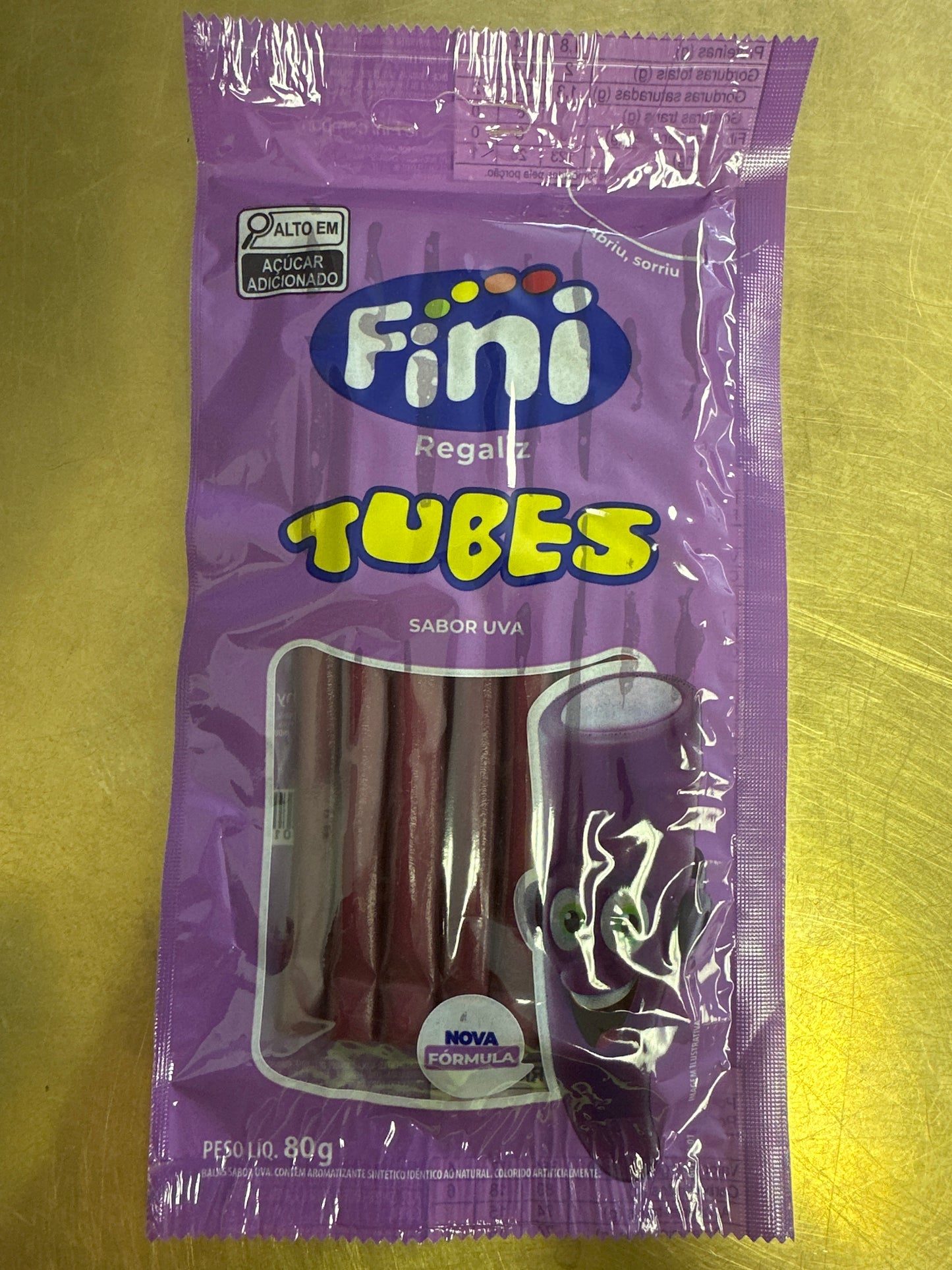 Fini tubes sabor uva 80 g.