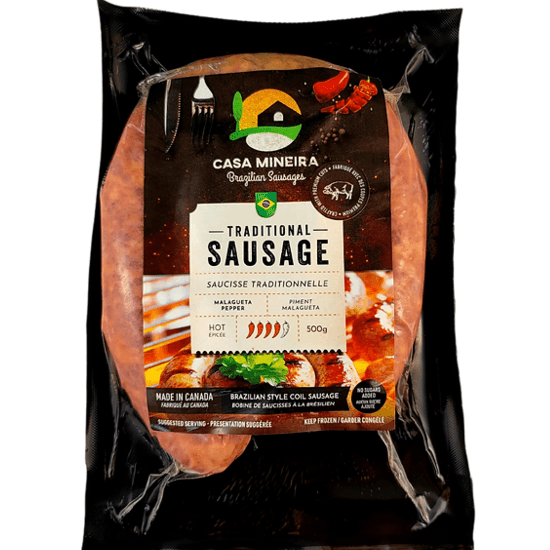 Traditional Sausage (Spicy) - Casa Mineira (500g) image 0