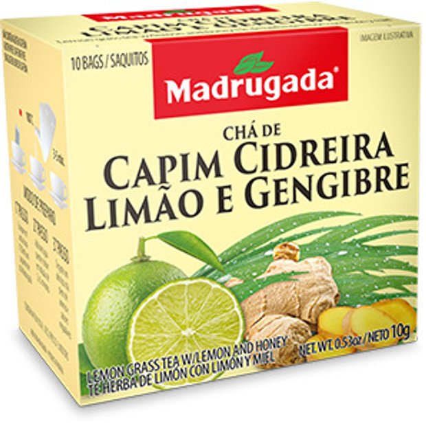 Cha de Erva Cidreira, Limao e Gengibre Madrugada 10gr